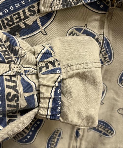 Hysteric Glamour（ヒステリックグラマー）Hysteric Glamour (ヒステリックグラマー) OVALWOMAN　ジップブルゾン ベージュ×ブルー サイズ:SIZE Sの古着・服飾アイテム