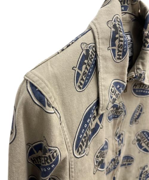 Hysteric Glamour（ヒステリックグラマー）Hysteric Glamour (ヒステリックグラマー) OVALWOMAN　ジップブルゾン ベージュ×ブルー サイズ:SIZE Sの古着・服飾アイテム