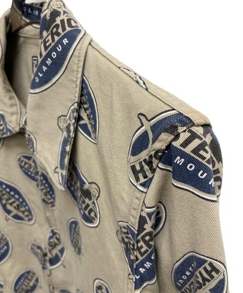 Hysteric Glamour（ヒステリックグラマー）Hysteric Glamour (ヒステリックグラマー) OVALWOMAN　ジップブルゾン ベージュ×ブルー サイズ:SIZE Sの古着・服飾アイテム