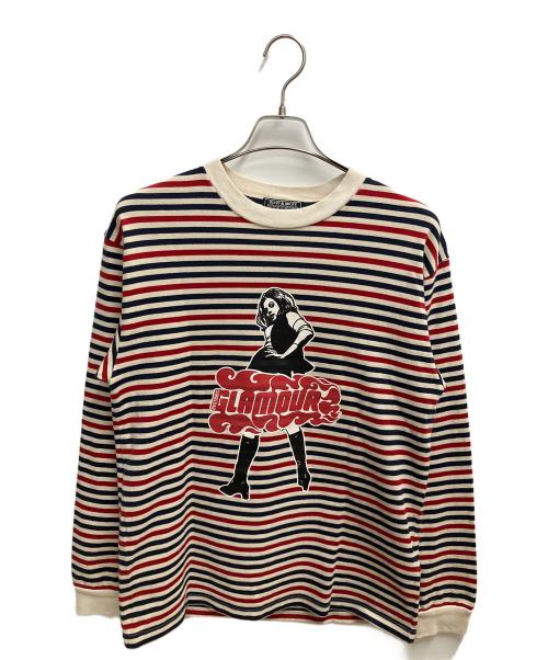 Hysteric Glamour（ヒステリックグラマー）Hysteric Glamour (ヒステリックグラマー) VIXEN GIRL 長袖Tシャツ トリコロールカラー サイズ:SIZE Mの古着・服飾アイテム