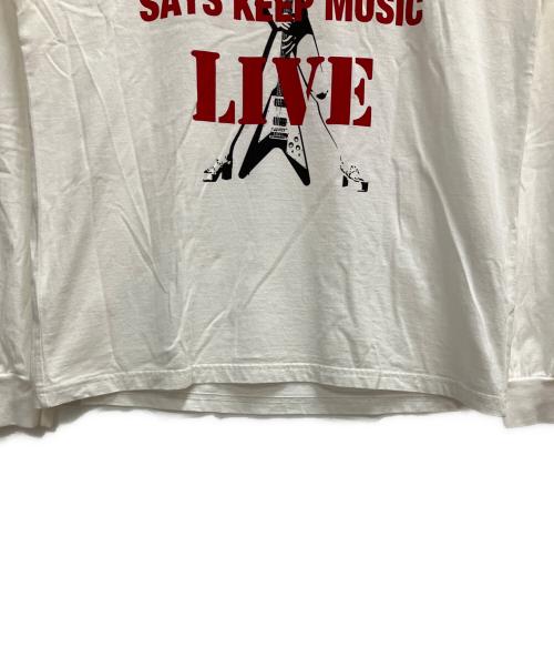 Hysteric Glamour（ヒステリックグラマー）Hysteric Glamour (ヒステリックグラマー) KEEP MUSIC 長袖Tシャツ ホワイト×レッド サイズ:SIZE Mの古着・服飾アイテム