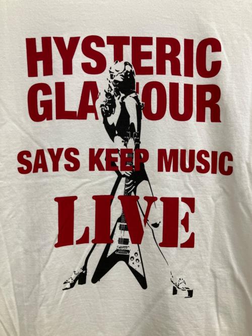 Hysteric Glamour（ヒステリックグラマー）Hysteric Glamour (ヒステリックグラマー) KEEP MUSIC 長袖Tシャツ ホワイト×レッド サイズ:SIZE Mの古着・服飾アイテム