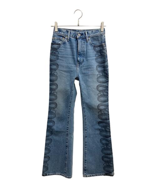 Hysteric Glamour（ヒステリックグラマー）Hysteric Glamour (ヒステリックグラマー) SNAKE LOOP デニムフレアパンツ インディゴ サイズ:SIZE 63.5cm (W25)の古着・服飾アイテム
