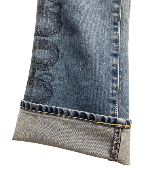 Hysteric Glamour（ヒステリックグラマー）Hysteric Glamour (ヒステリックグラマー) SNAKE LOOP デニムフレアパンツ インディゴ サイズ:SIZE 63.5cm (W25)の古着・服飾アイテム