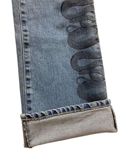 Hysteric Glamour（ヒステリックグラマー）Hysteric Glamour (ヒステリックグラマー) SNAKE LOOP デニムフレアパンツ インディゴ サイズ:SIZE 63.5cm (W25)の古着・服飾アイテム
