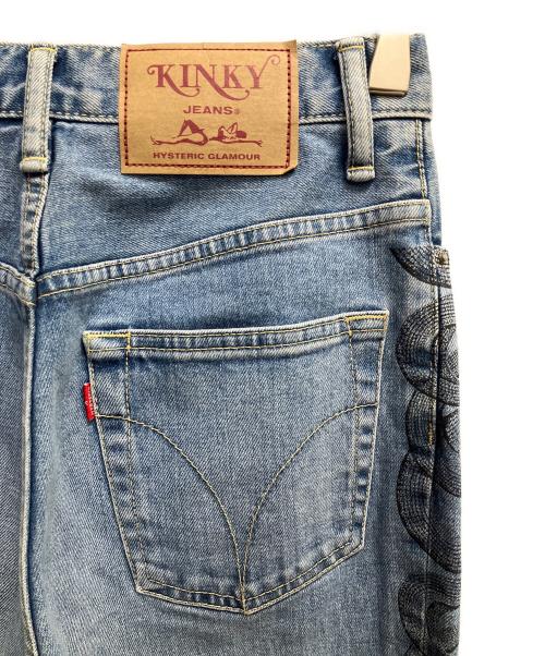 Hysteric Glamour（ヒステリックグラマー）Hysteric Glamour (ヒステリックグラマー) SNAKE LOOP デニムフレアパンツ インディゴ サイズ:SIZE 63.5cm (W25)の古着・服飾アイテム