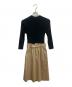 BLUE LABEL CRESTBRIDGE (ブルーレーベルクレストブリッジ) 長袖ワンピース ブラック×ベージュ サイズ:SIZE M：10000円