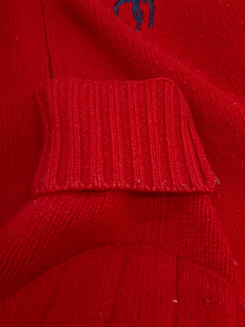 POLO RALPH LAUREN（ポロ・ラルフローレン）POLO RALPH LAUREN (ポロ・ラルフローレン) ジップアップニット　カーディガン レッド サイズ:SIZE Sの古着・服飾アイテム