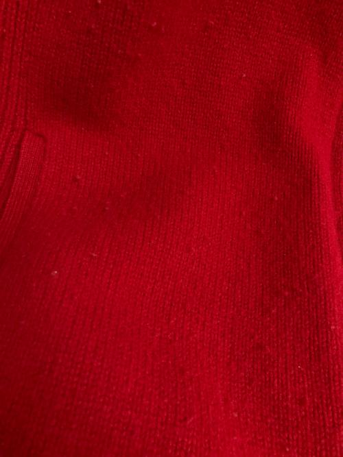 POLO RALPH LAUREN（ポロ・ラルフローレン）POLO RALPH LAUREN (ポロ・ラルフローレン) ジップアップニット　カーディガン レッド サイズ:SIZE Sの古着・服飾アイテム