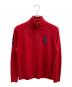 POLO RALPH LAUREN（ポロ・ラルフローレン）の古着「ジップアップニット　カーディガン」｜レッド