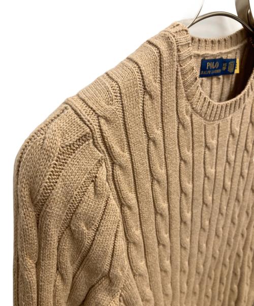 POLO RALPH LAUREN（ポロ・ラルフローレン）POLO RALPH LAUREN (ポロ・ラルフローレン) 厚手ニット ベージュ サイズ:SIZE XSの古着・服飾アイテム