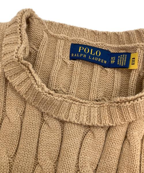 POLO RALPH LAUREN（ポロ・ラルフローレン）POLO RALPH LAUREN (ポロ・ラルフローレン) 厚手ニット ベージュ サイズ:SIZE XSの古着・服飾アイテム