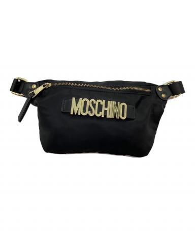 MOSCHINO モスキーノ ボディバッグ ゴールドロゴ 中古・古着通販】MOSCHINO (モスキーノ) ボディバッグ ブラック