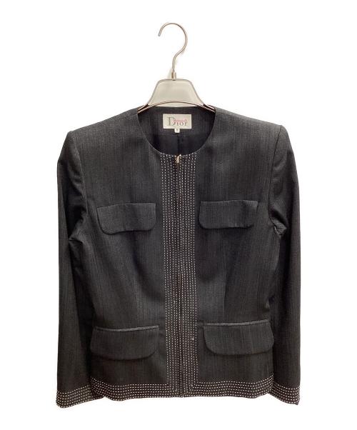 Mademoiselle Dior（マドモアゼル ディオール）Mademoiselle Dior (マドモアゼル ディオール) セットアップスーツ　スカートスーツ ブラック サイズ:ジャケットM /スカートＬの古着・服飾アイテム