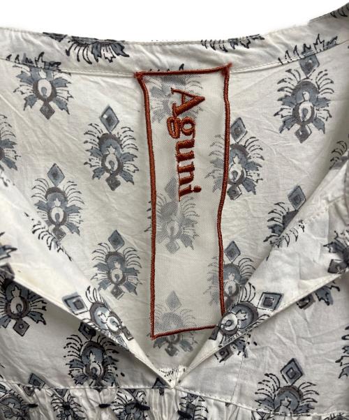 Aguni（アグニ）Aguni (アグニ) 半袖ワンピース ホワイト×グレー サイズ:SIZE Free 未使用品の古着・服飾アイテム