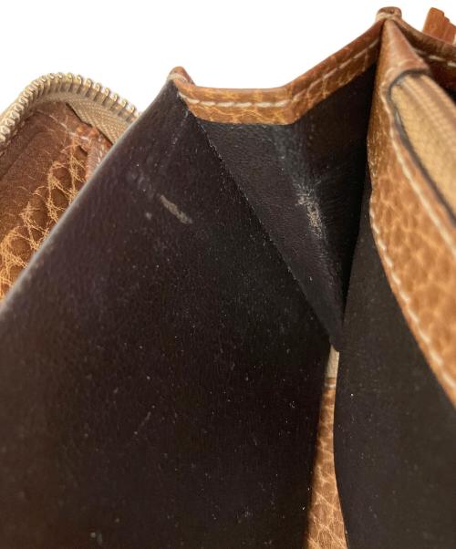 GUCCI（グッチ）GUCCI (グッチ) グッチシマ バンブー ラウンドファスナー長財布 ブラウンの古着・服飾アイテム