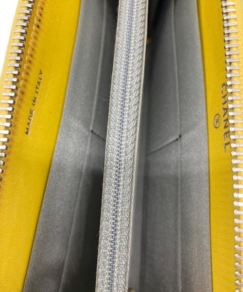 CHANEL（シャネル）CHANEL (シャネル) ラウンドファスナー長財布 イエローの古着・服飾アイテム