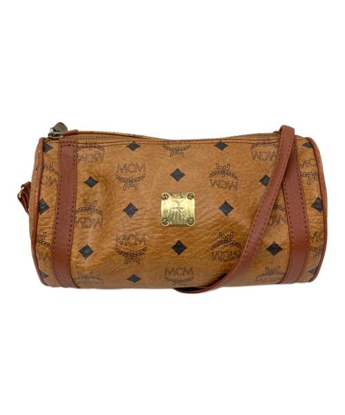 MCM（エムシーエム）MCM (エムシーエム) ロゴグラム ヴィセトス ラウンドショルダーバッグ ブラウンの古着・服飾アイテム