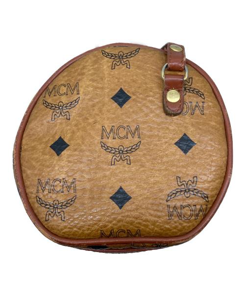 MCM（エムシーエム）MCM (エムシーエム) ロゴグラム ヴィセトス ラウンドショルダーバッグ ブラウンの古着・服飾アイテム