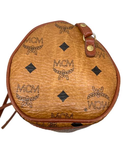 MCM（エムシーエム）MCM (エムシーエム) ロゴグラム ヴィセトス ラウンドショルダーバッグ ブラウンの古着・服飾アイテム