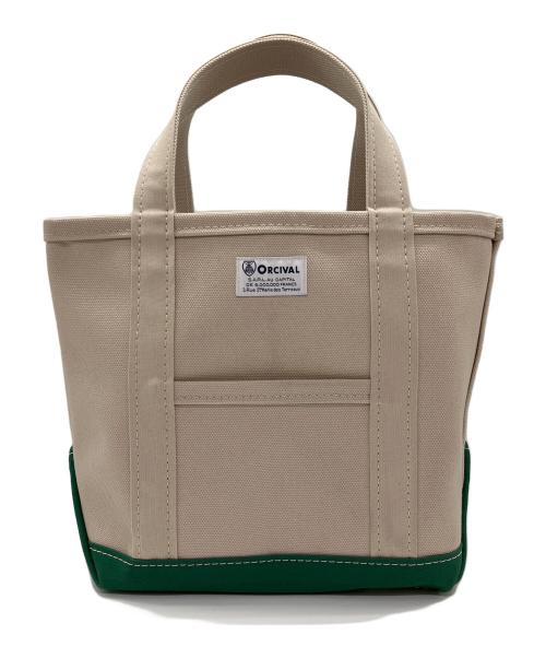 ORCIVAL（オーシバル）ORCIVAL (オーシバル) トートバッグ ベージュ×グリーンの古着・服飾アイテム