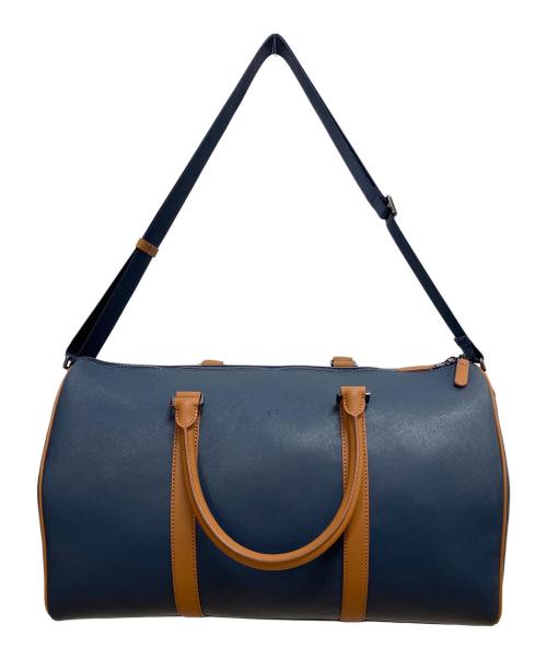COLE HAAN（コールハーン）COLE HAAN (コールハーン) 2WAYボストンバッグ ネイビー×ブラウンの古着・服飾アイテム