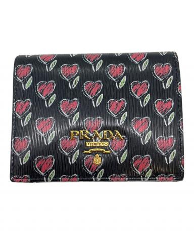 中古・古着通販】PRADA (プラダ) 2つ折り財布 ブラック｜ブランド