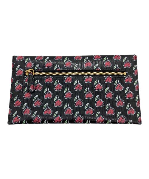 PRADA（プラダ）PRADA (プラダ) VITELLO MOVE LOVE エンベロープ 長財布 ブラックの古着・服飾アイテム