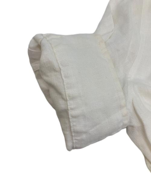 LAUREN RALPH LAUREN（ローレンラルフローレン）LAUREN RALPH LAUREN (ローレンラルフローレン) クロップドスリーブシャツ 半袖ワンピース ホワイト サイズ:SIZE 2の古着・服飾アイテム