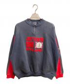 adidasアディダス）の古着「イングランドワールドカップ ハーフジップスウェット」｜ブラック×レッド