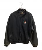New ZLANDERニュージランダー）の古着「レザー切替スタジャン」｜ブラック