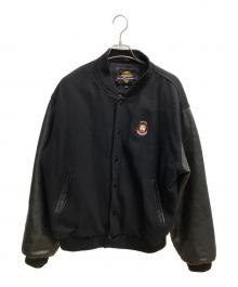 New ZLANDER（ニュージランダー）の古着「レザー切替スタジャン」｜ブラック