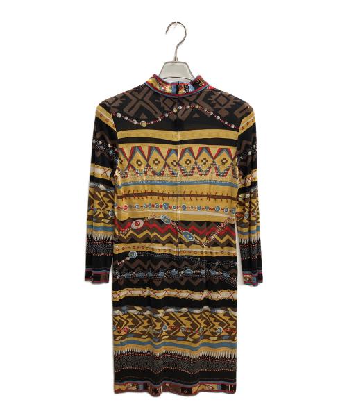 LEONARD（レオナール）LEONARD (レオナール) 総柄長袖ワンピース マルチカラー サイズ:SIZE Lの古着・服飾アイテム