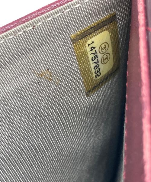 CHANEL（シャネル）CHANEL (シャネル) 2つ折り財布 ワインレッドの古着・服飾アイテム
