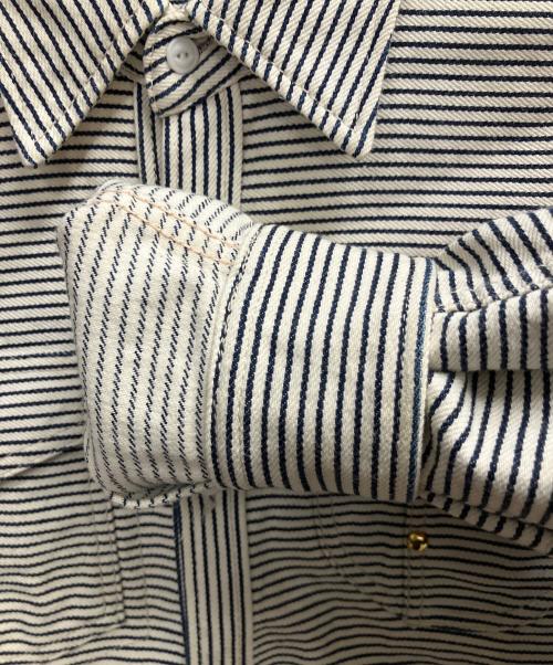 is-ness（イズネス）is-ness (イズネス) シャツジャケット ネイビー×ホワイト サイズ:SIZE Mの古着・服飾アイテム