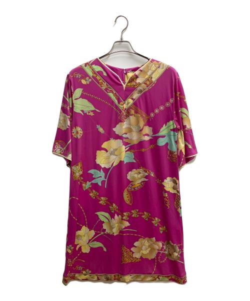 LEONARD（レオナール）LEONARD (レオナール) 半袖ワンピース ショッキングピンク サイズ:SIZE 42の古着・服飾アイテム