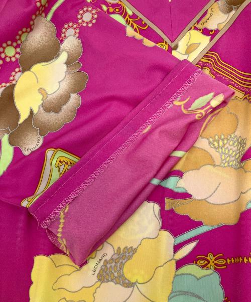 LEONARD（レオナール）LEONARD (レオナール) 半袖ワンピース ショッキングピンク サイズ:SIZE 42の古着・服飾アイテム