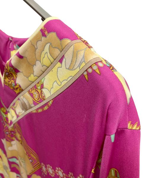 LEONARD（レオナール）LEONARD (レオナール) 半袖ワンピース ショッキングピンク サイズ:SIZE 42の古着・服飾アイテム