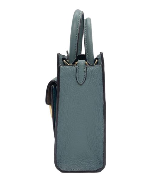 COACH（コーチ）COACH (コーチ) ミニ ペッパー クロスボディ ロゴ 2WAYバッグ ブルーの古着・服飾アイテム