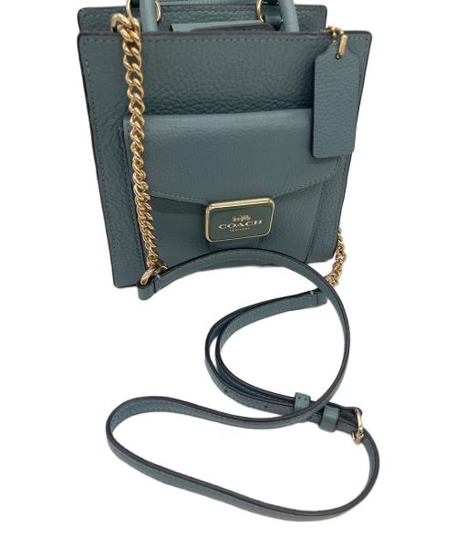 COACH（コーチ）COACH (コーチ) ミニ ペッパー クロスボディ ロゴ 2WAYバッグ ブルーの古着・服飾アイテム