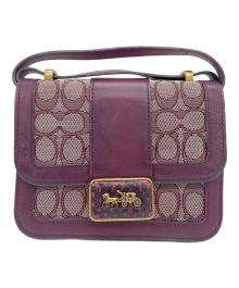COACH（コーチ）の古着「シグネチャージャガード アリー ショルダーバッグ」｜パープル