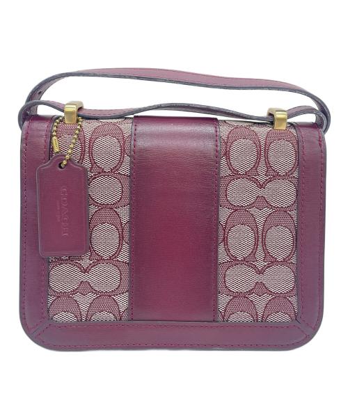 COACH（コーチ）COACH (コーチ) シグネチャージャガード アリー ショルダーバッグ パープルの古着・服飾アイテム