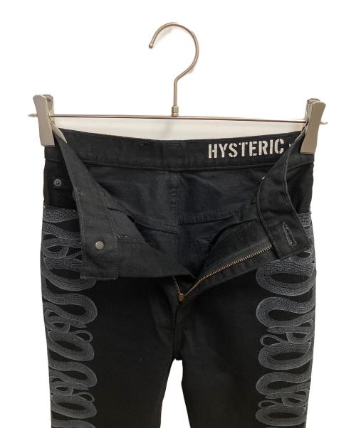Hysteric Glamour（ヒステリックグラマー）Hysteric Glamour (ヒステリックグラマー) SNAKE LOOP　デニムパンツ ブラック サイズ:SIZE 63.5cm (W25)の古着・服飾アイテム
