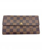 LOUIS VUITTONルイ ヴィトン）の古着「ダミエ ポルトフォイユ・サラ 長財布」｜ブラウン