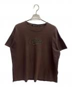 CLOTH&CROSSクロスアンドクロス）の古着「妄想カフェ　半袖カットソー」｜ブラウン