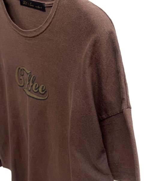 CLOTH&CROSS（クロスアンドクロス）CLOTH&CROSS (クロスアンドクロス) 妄想カフェ　半袖カットソー ブラウン サイズ:-の古着・服飾アイテム