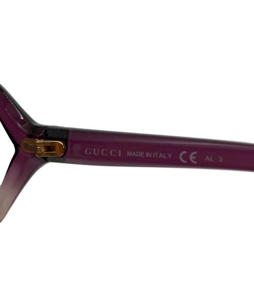 GUCCI（グッチ）GUCCI (グッチ) ラブリーハート サングラス パープル サイズ:62□13-120の古着・服飾アイテム
