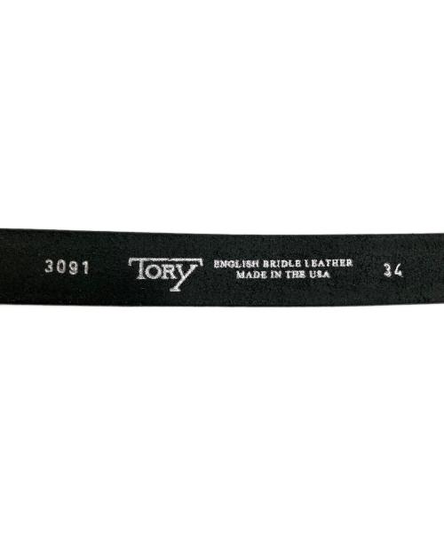 TORY LEATHER（トリーレザー）TORY LEATHER (トリーレザー) 3 PIECE CREASED SILVER BUCKLE BELT ブラック×シルバー サイズ:SIZE 34インチの古着・服飾アイテム