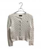 POLO RALPH LAURENポロ・ラルフローレン）の古着「ケーブルニット 厚手カーディガン」｜ホワイト