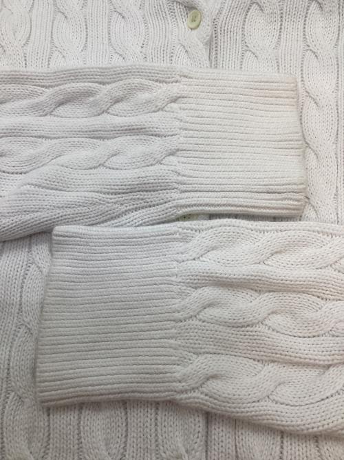 POLO RALPH LAUREN（ポロ・ラルフローレン）POLO RALPH LAUREN (ポロ・ラルフローレン) ケーブルニット 厚手カーディガン ホワイト サイズ:SIZE Mの古着・服飾アイテム